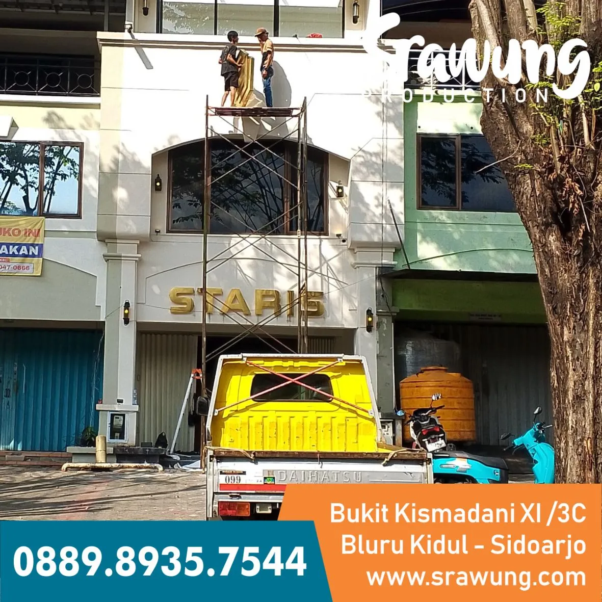 Huruf Timbul Stainless Gold STARIS Surabaya foto 2