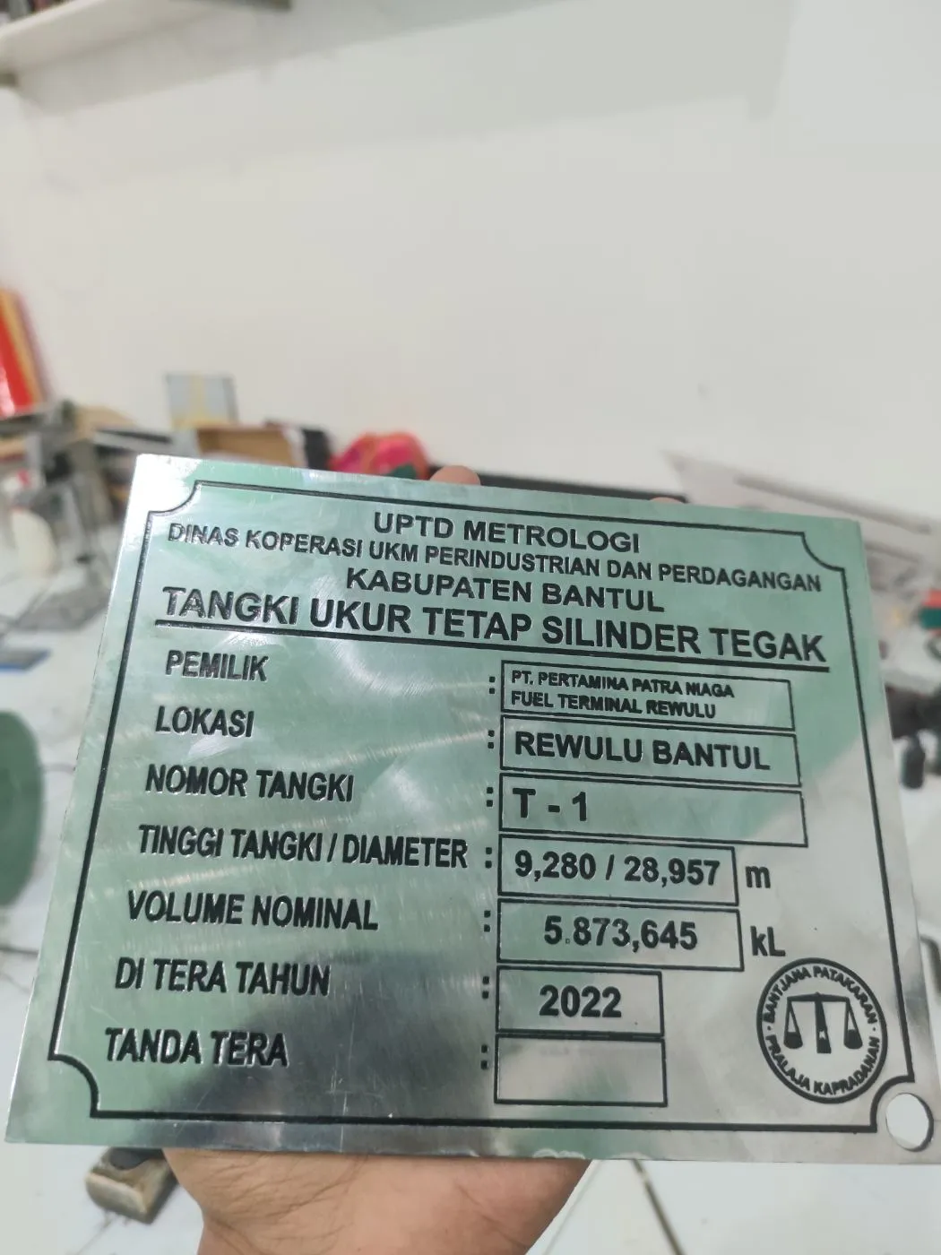 Nameplate + Breket Tangki Ukur Stainless 304 2mm foto 4