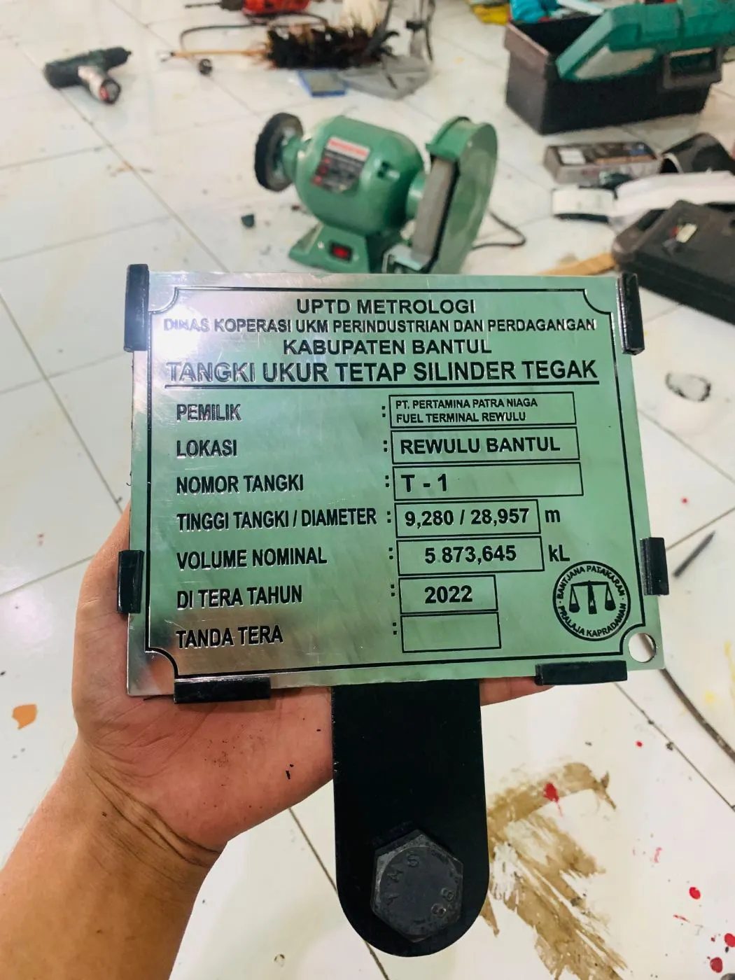 Nameplate + Breket Tangki Ukur Stainless 304 2mm foto 3