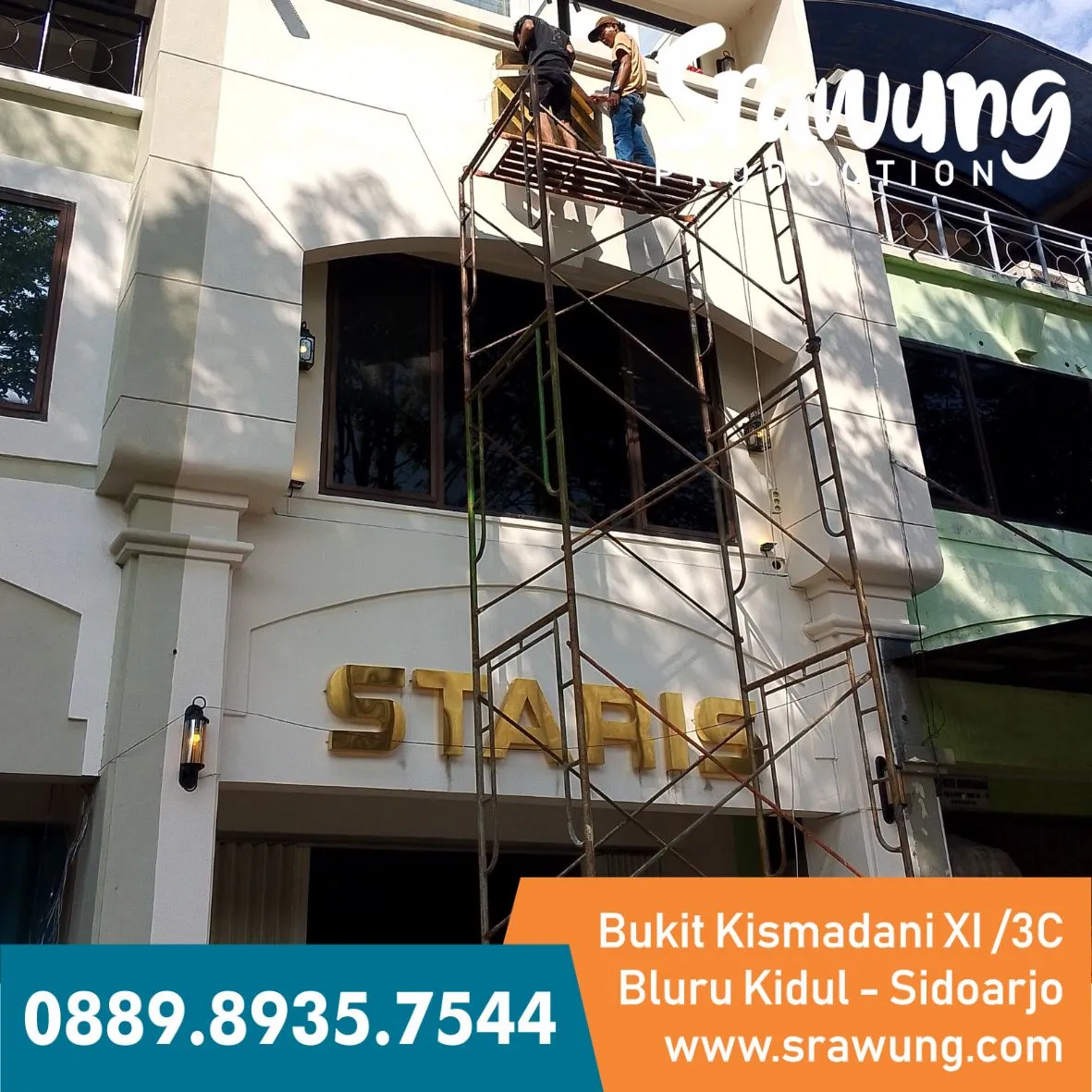 Huruf Timbul Stainless Gold STARIS Surabaya foto 3