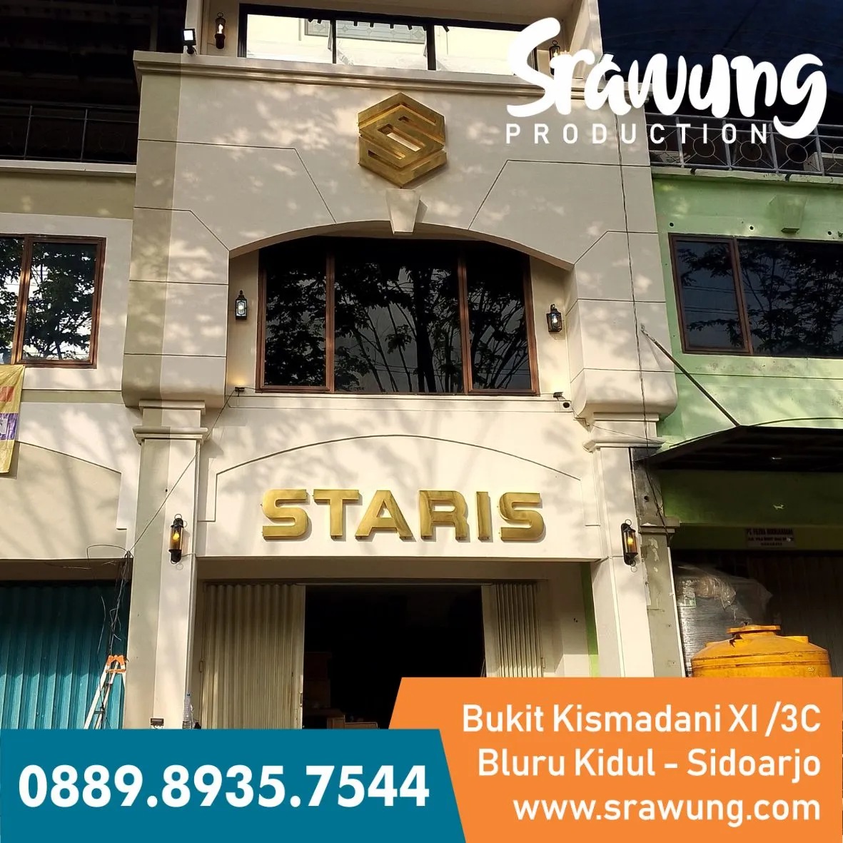 Huruf Timbul Stainless Gold STARIS Surabaya foto 1
