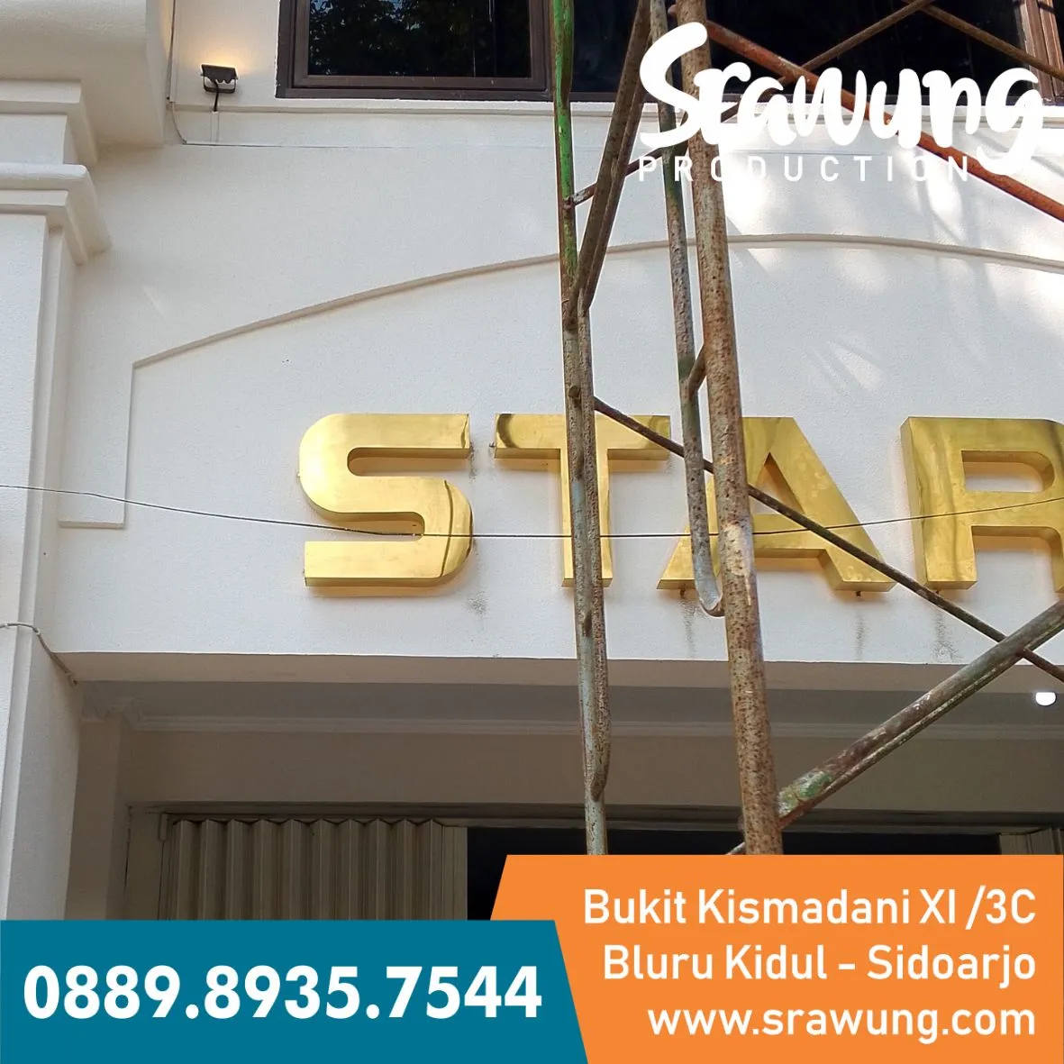 Huruf Timbul Stainless Gold STARIS Surabaya foto 4